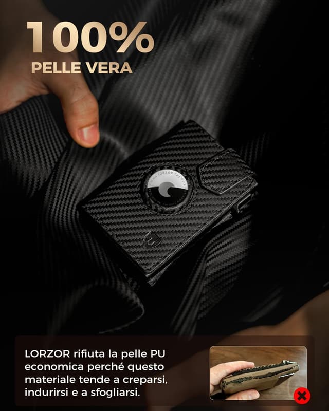 Thumbnail 4 de LORZOR Portafoglio Uomo Slim con Portamonete XXL 2 cm