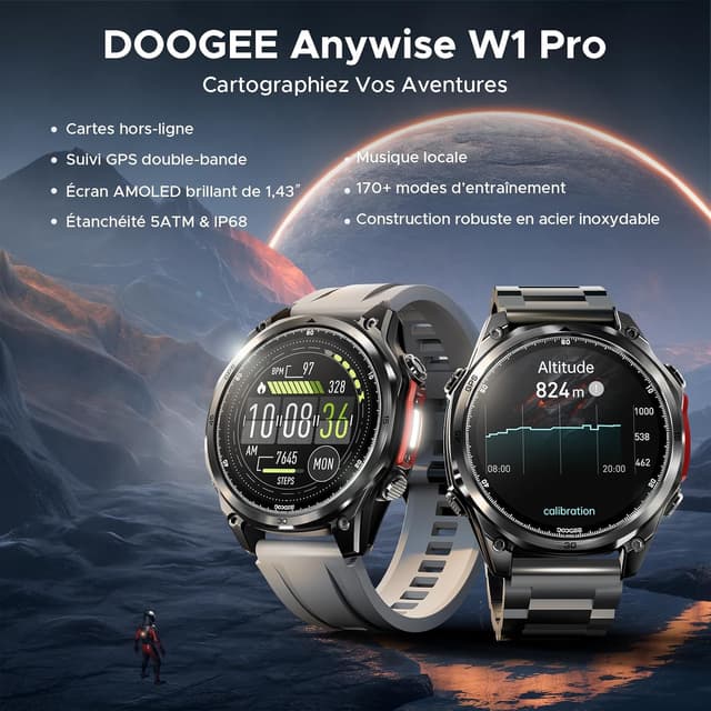 Thumbnail 1 de DOOGEE Anywise W1 Pro montre connectée 1,43"