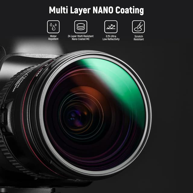 Detalle de NEEWER 82mm Polarizing (CPL) Filter with 24-layer Nano Coating for reduced glare and richer contrast