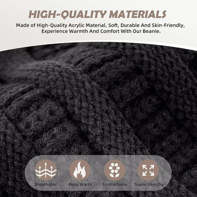 Detalle de Satin Lined Beanie 3-Pack