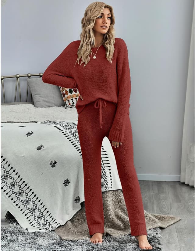 Detalle de luvamia Women's Casual Pajama Set Fuzzy Fleece Loungewear đ