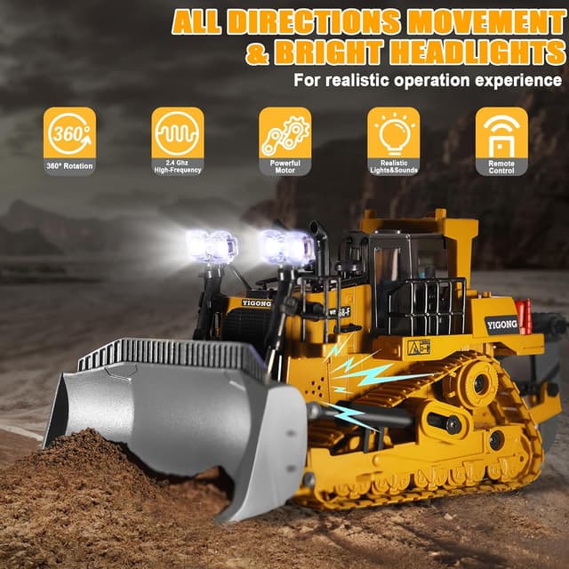 Detalle de RC Bulldozer 9-Kanäle 2,4 GHz mit Licht