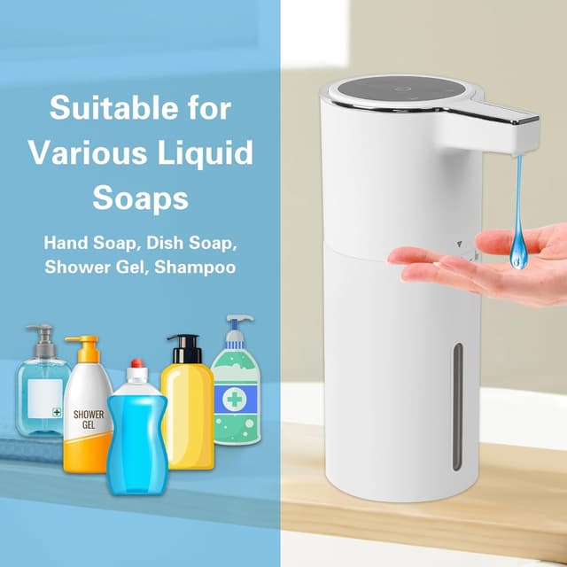 Detalle 2 de Longzhuo Automatic Touchless Liquid Soap Dispenser (400ml) with Infrared Sensor and IPX5