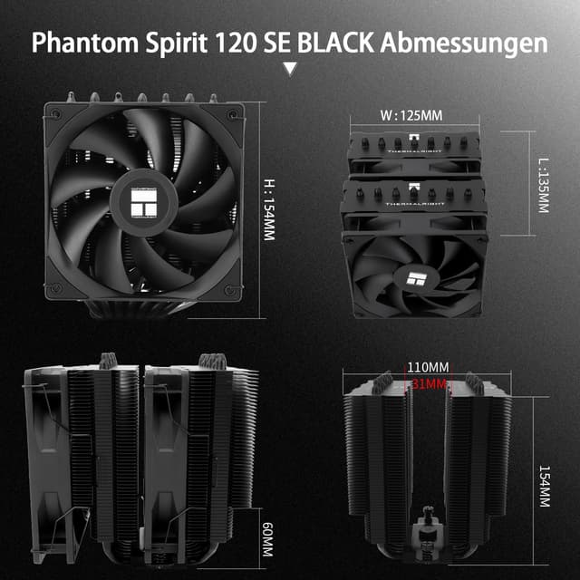 Thumbnail 5 de Thermalright Phantom Spirit 120 SE BLACK 154 mm