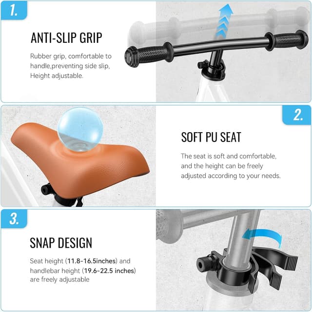 Thumbnail 4 de SEREED Toddler Balance Bike 11.8 in Seat