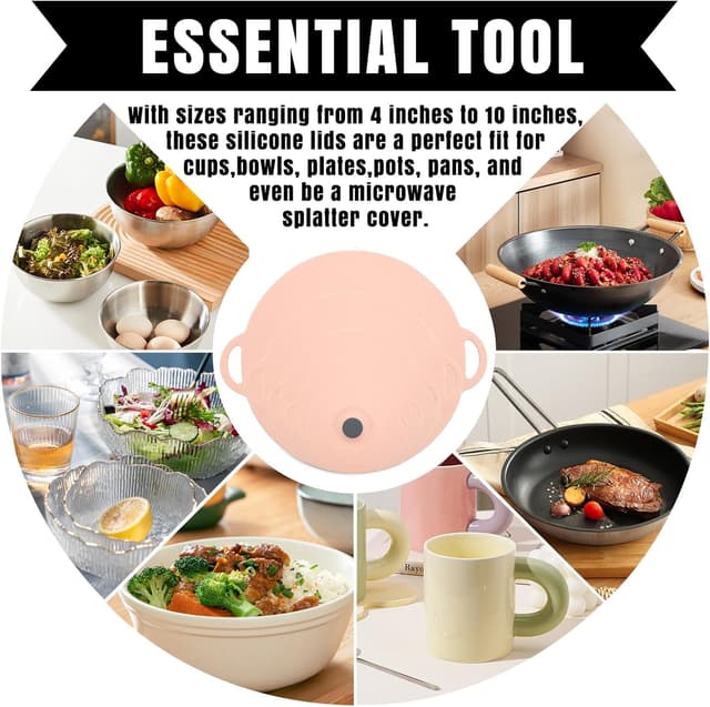 Thumbnail 6 de QUTHZZHY Silikon Deckel 5 Stücke 9,8–24,2 cm