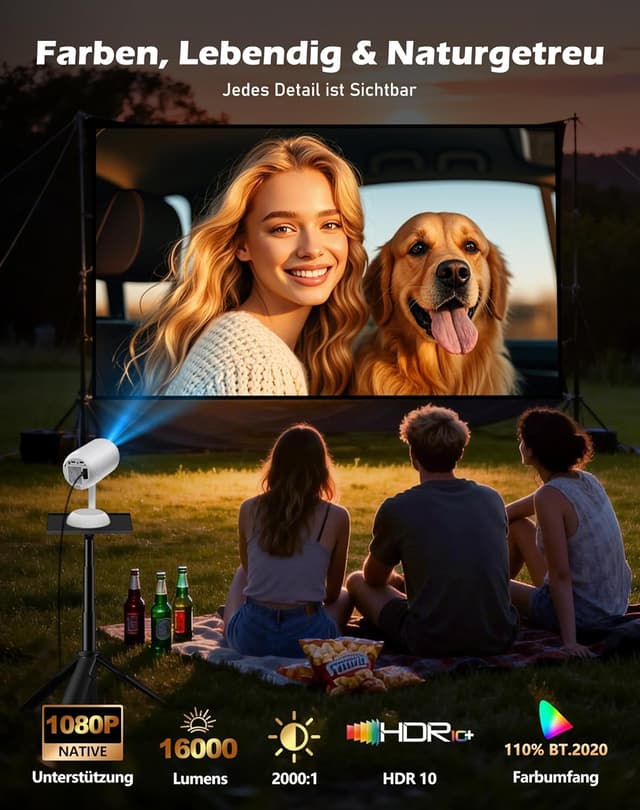 Detalle de VGKE Mini Beamer 16000 Lumen đź“˝