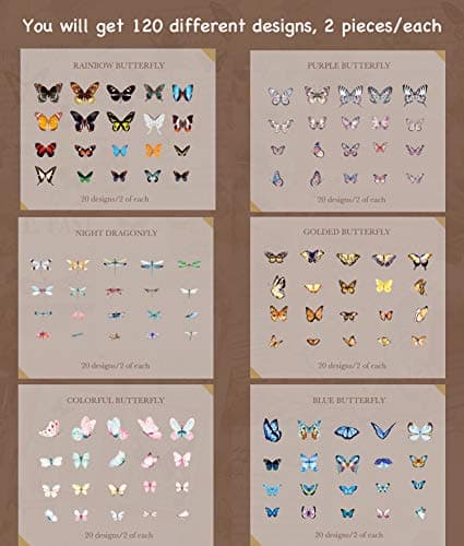 Thumbnail 1 de Knaid Butterfly Dragonfly Stickers 240 pieces 🎨