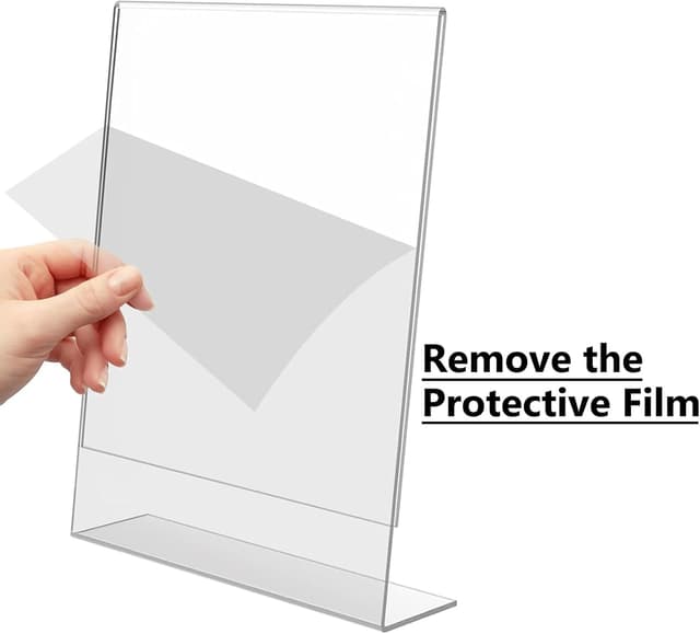 Detalle 2 de Flow fire A5 Acrylic Sign Holder (2 Pack) — L-Shape Clear Perspex Slant-Back Display Stand