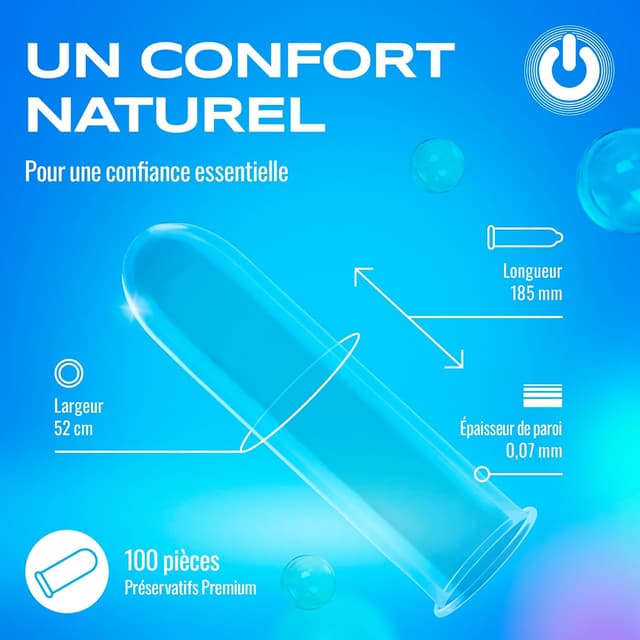 Detalle 1 de On) Clinic 100 préservatifs sans lubrifiant