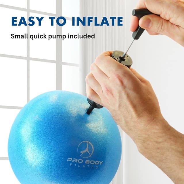 Detalle 2 de ProBody Pilates Small Exercise Ball with Pump (9 Inch) for Core, Stability, Yoga & Therapy