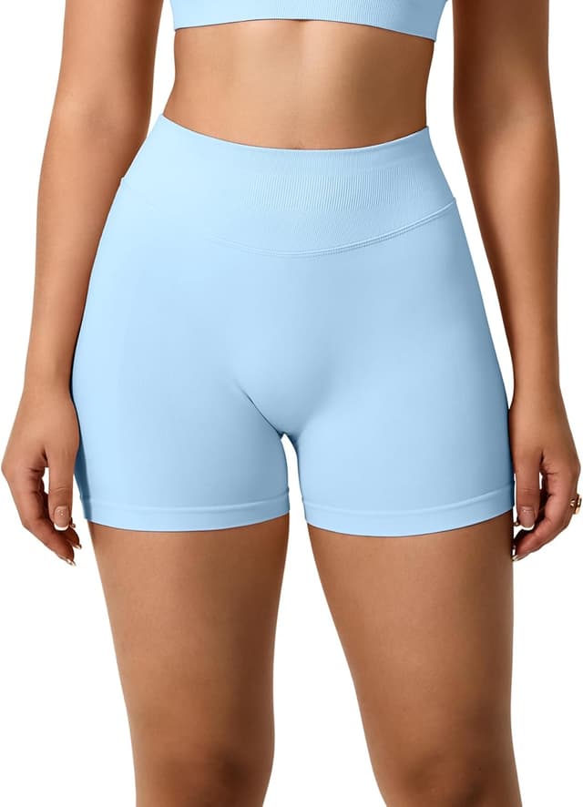 Detalle de TAYOEA Sport Shorts Damen Scrunch – kurze Scrunch-Sporthose mit Push-up Effekt für Gym & Training