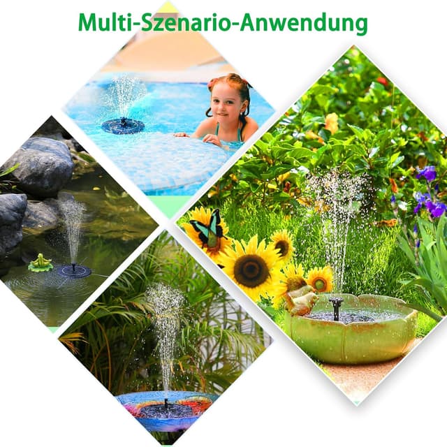 Detalle 2 de AISITIN Solar Springbrunnen mit 6 Stilen