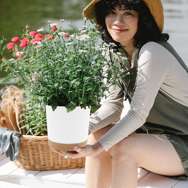 Detalle 2 de QCQHDU Bumentöpfe 2er Set 20,5 cm