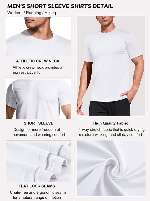Detalle de Boyzn 1 or 3 Pack Men’s Moisture Wicking Dry-Fit T-Shirts (UPF 50+)
