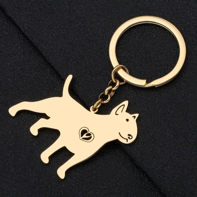 Detalle 2 de YAYAKO stainless steel dog keychain wallet for car keys (gold or silver plated)