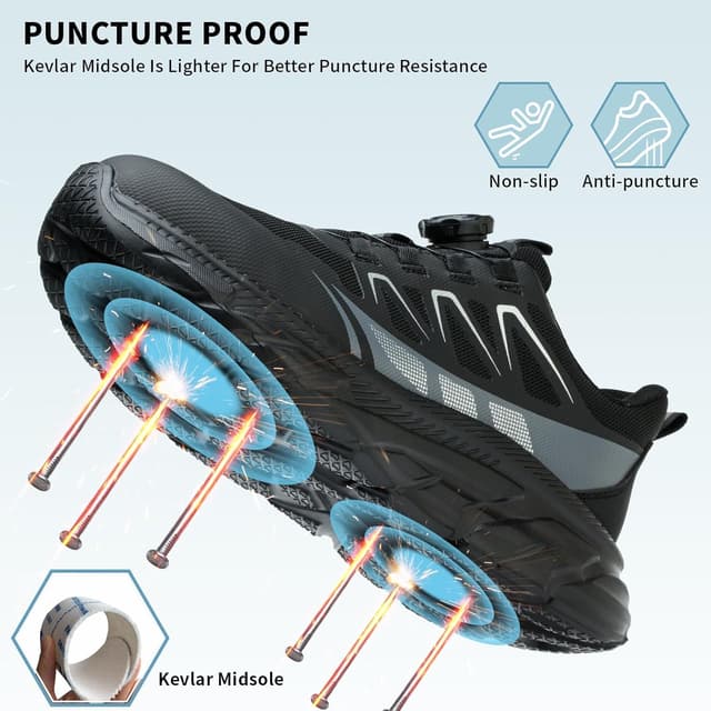 Detalle 2 de BAXIWUY Chaussures de sécurité basses style baskets avec embout acier