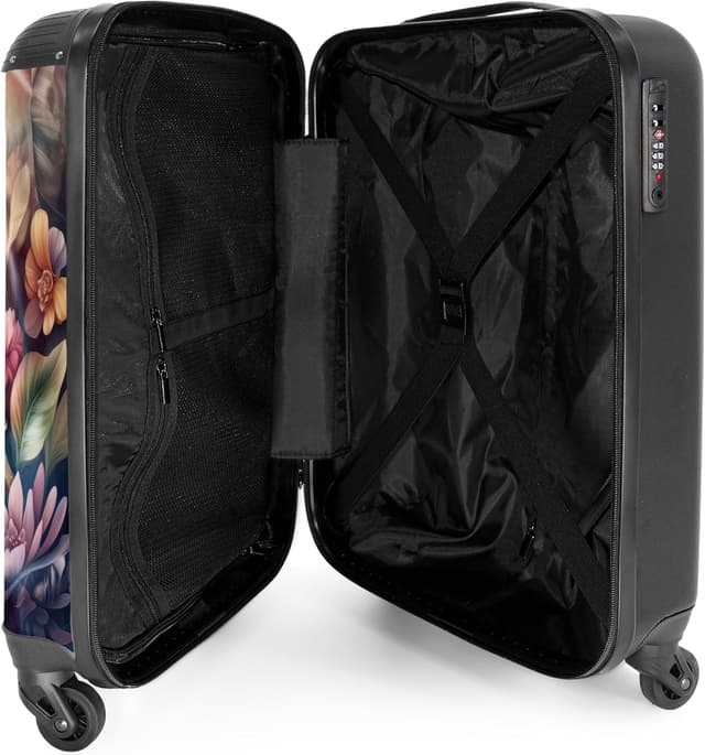Detalle de NoBoringSuitcases.com® Handgepäck Kinderkoffer 55x35x20 cm mit 4 Rollen – Hartschale