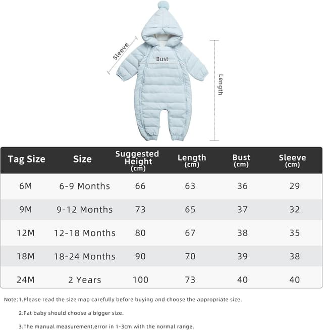 Thumbnail 2 de Famuka Baby Winter Warm Down Snowsuit