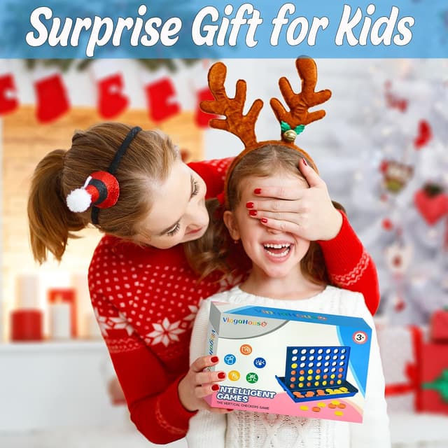 Detalle de VingaHouse 4 in einer Reihe Strategiespiel (2 Spieler) – Familienspiel ab 3+ Jahren, für Zuhause & Reisen