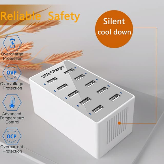 Detalle 2 de Caricatore USB 10 porte 50 W