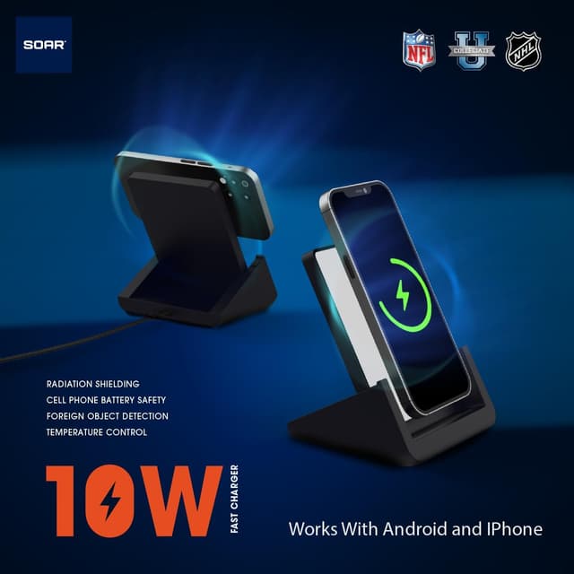 Detalle 2 de SOAR NFL Wireless Charging Stand for Qi-Enabled Phones
