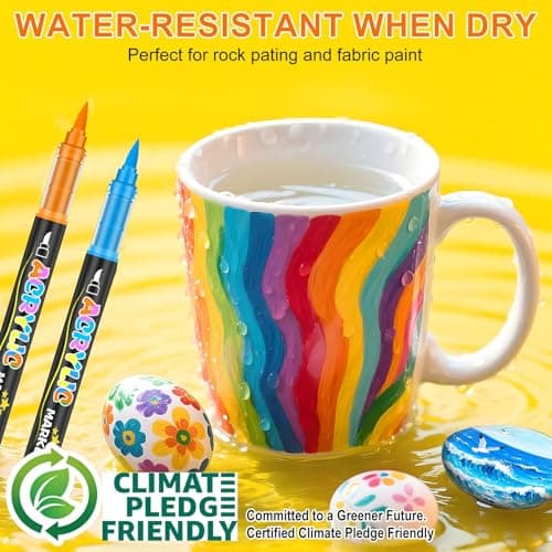 Detalle de Lyuvie set de rotuladores acrílicos con pincel a base de agua (48 colores)