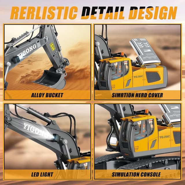 Thumbnail 4 de KIYTARBOO Ferngesteuerter RC Bagger 11CH 2,4 GHz