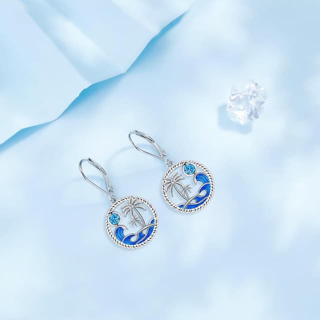 Detalle de Micory Femme – Boucles d’oreilles pendantes en Argent Sterling 925 avec oxyde de zirconium