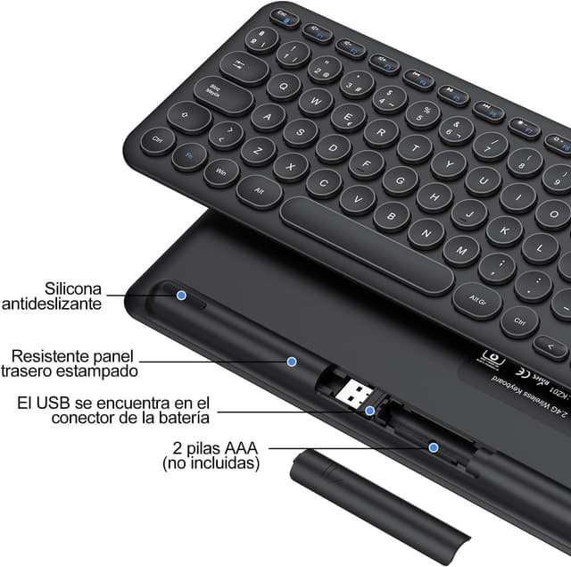 Thumbnail 5 de cimetech Teclado Inalámbrico Ergonomico para Oficina y Viaje 🖥