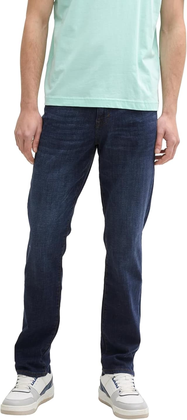 Detalle de TOM TAILOR Uomini Josh Regular Slim Jeans in denim elastico a 5 tasche