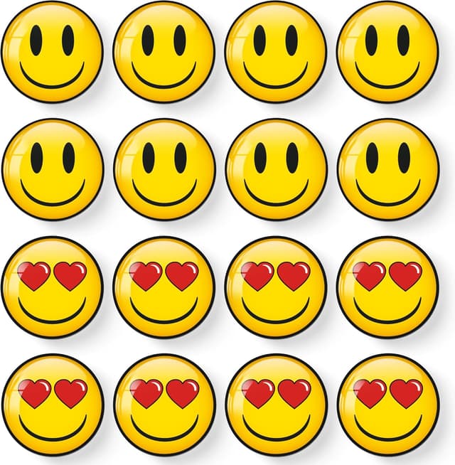Thumbnail 6 de MORCART 16 Emoji Herz Magnete – bunte Kühlschrankmagnete für Pinnwand, Whiteboard & Spind