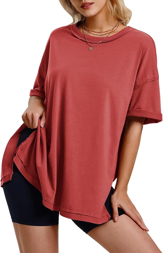 Detalle de EXLURA Womens Summer Oversized T Shirts (2026) Oversized Crewneck Maternity & Workout Tunic Top