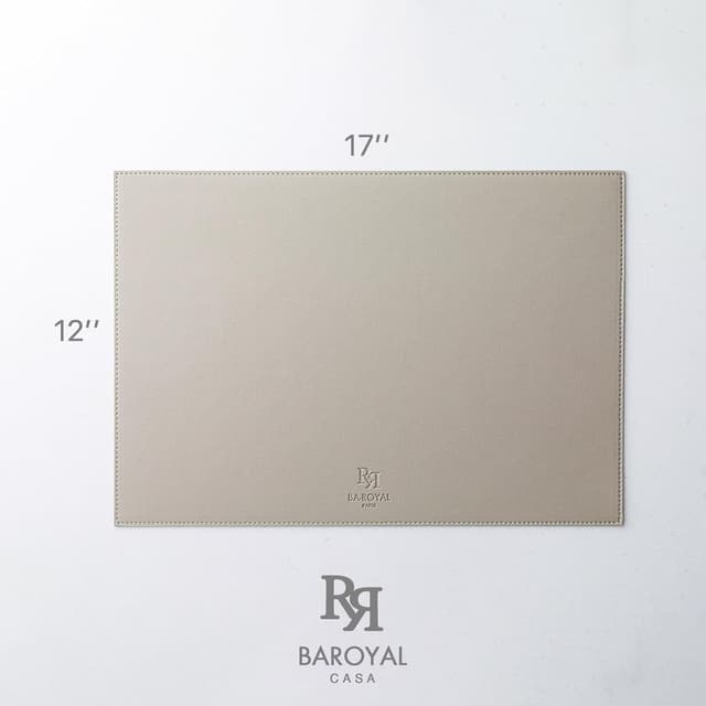 Detalle de Baroyal Faux Leather Placemats (Set of 6) — Vinyl, Washable, Heat-Resistant Waterproof Table Mats