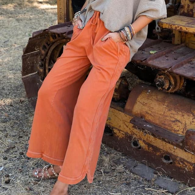 Detalle 1 de Hixiaohe Wide Leg Sweatpants High Waist