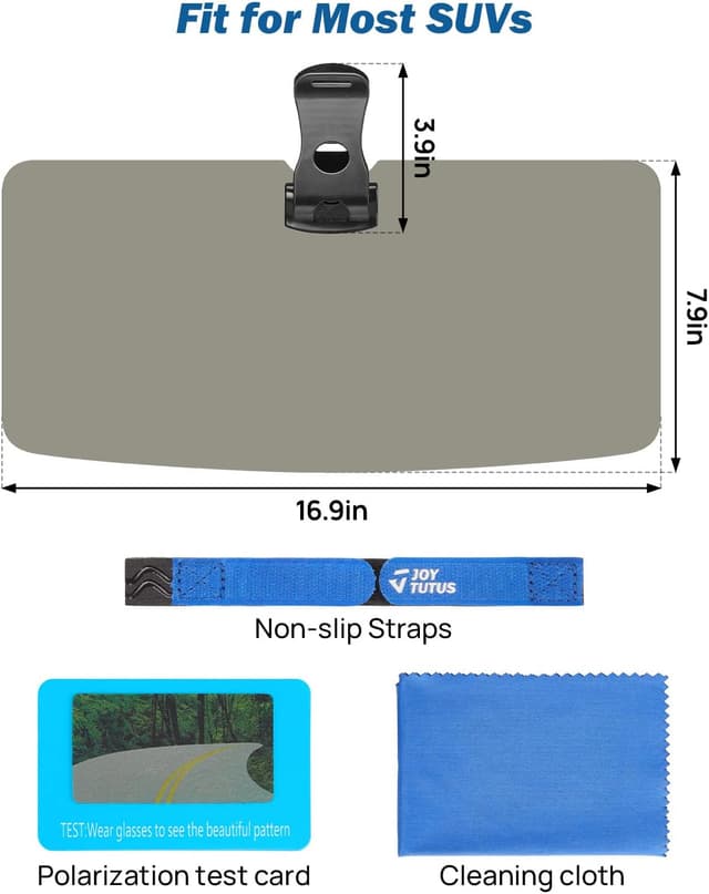 Detalle 2 de JOYTUTUS Sun Visor Extender for Pickup Trucks (2-Pack) — Polarized UV400 Anti-Glare Shield