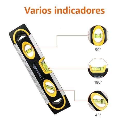 Detalle de Amazon Basics Nivel magnético de bolsillo 22,8 cm