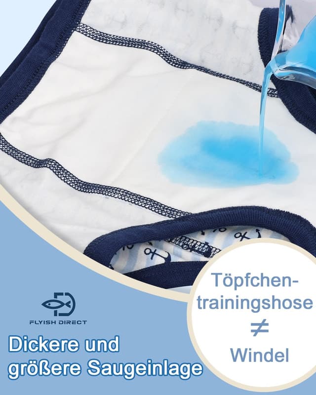 Detalle de FLYISH DIRECT Töpfchen Trainingshose 5T – Kinder-Unterwäsche zum Töpfchentraining