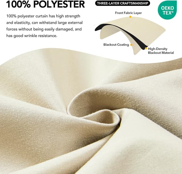 Thumbnail 3 de Deconovo Full Blackout Curtains 132x214cm