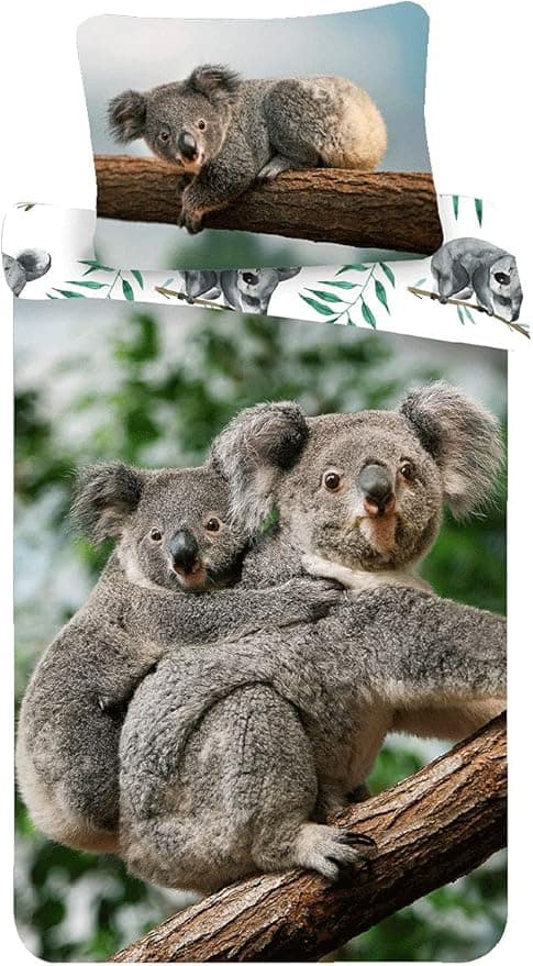 Detalle de Juego de cama Koala bebé en eucaliptos 140x200 cm 🐨