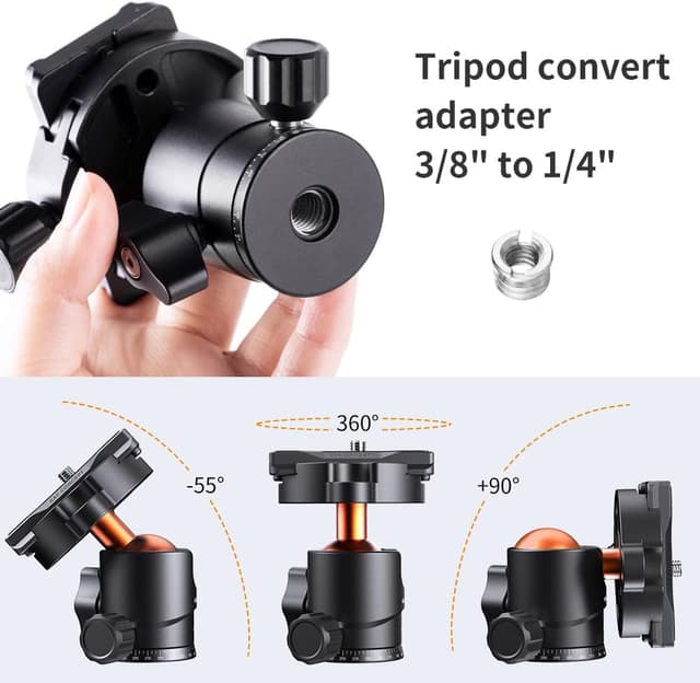 Thumbnail 3 de K&F Concept Testa a sfera in metallo 360°