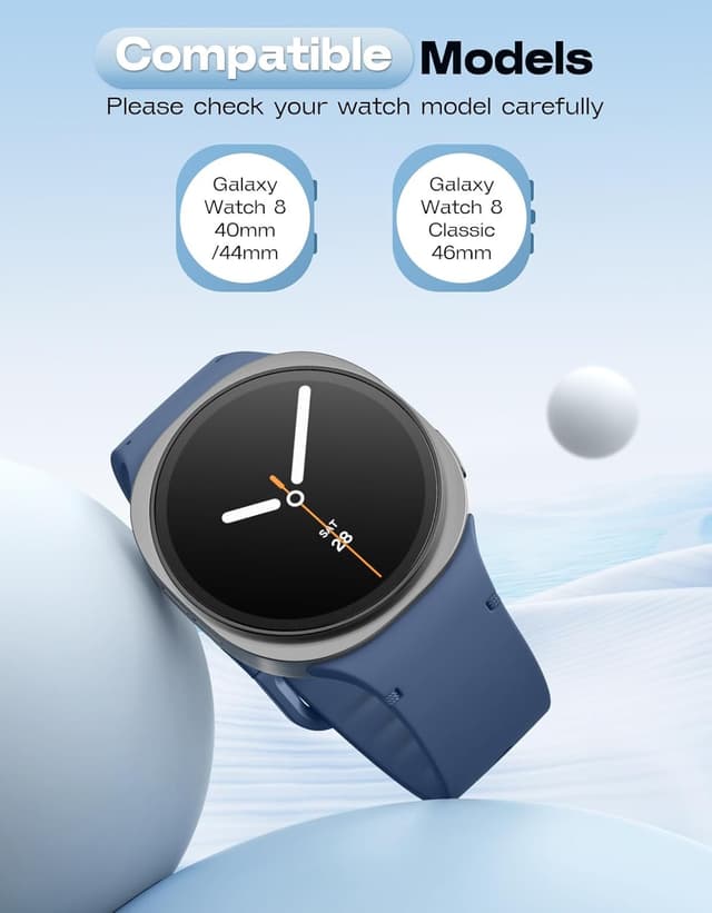 Detalle 2 de MoKo Sport Strap for Samsung Galaxy Watch 8 (40mm/44mm) & Watch 8 Classic (46mm) soft silicone replacement band