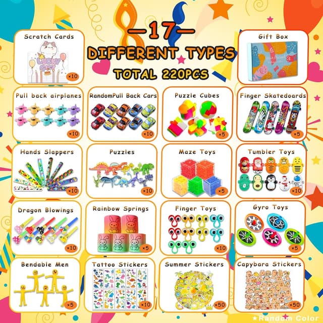 Detalle de Party Bag Fillers 220Pcs Prize Box