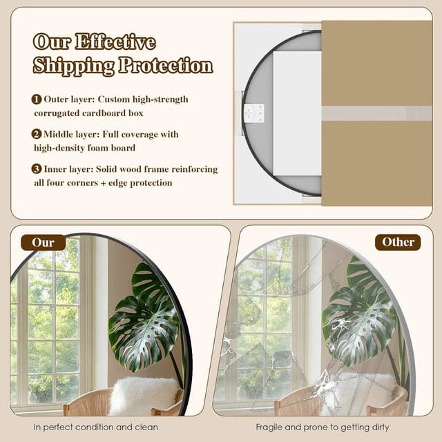 Detalle de Vortisys specchio rotondo da parete 80 cm con cornice in lega di alluminio e vetro temperato