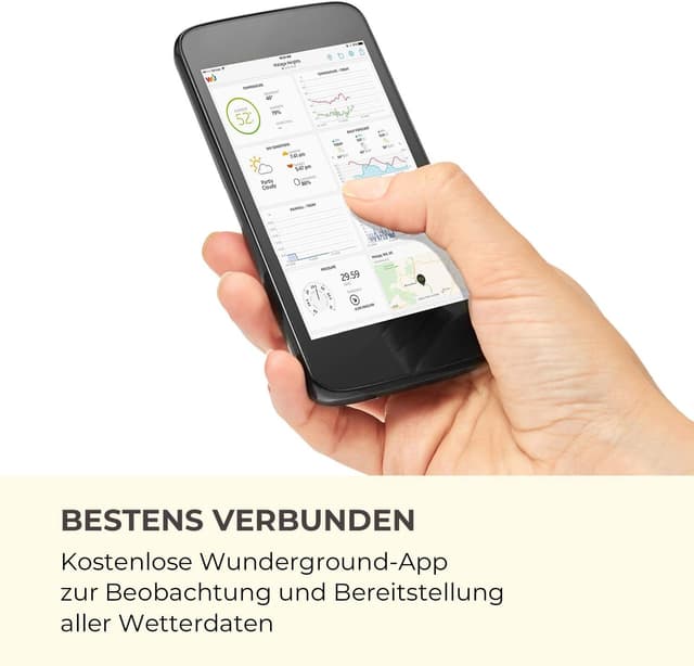 Detalle de Waldbeck Huygens station météo professionnelle 6 en 1 (écran couleur) — alertes et données en direct