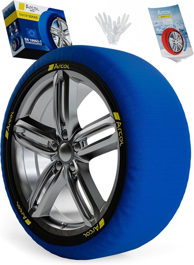 Detalle de ARCOL Calze da Neve Omologate Italia EN 16662-1 (Taglia M, due paia) per pneumatici R13–R19