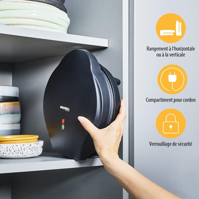 Detalle de Tristar WF-1170 gaufrier à cornet de glace avec moule inclus – 20 cm – 700 W