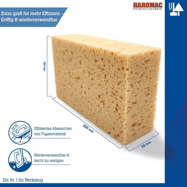 Thumbnail 3 de Haromac 2501200 Esponja para lechada 200×120×60 mm 🧽