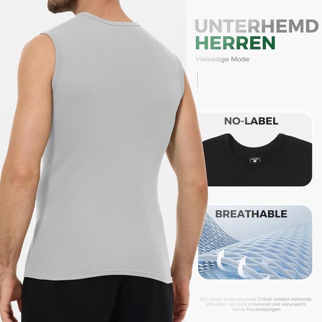 Thumbnail 2 de YouShow 3er Pack Unterhemd Herren 100% Baumwolle