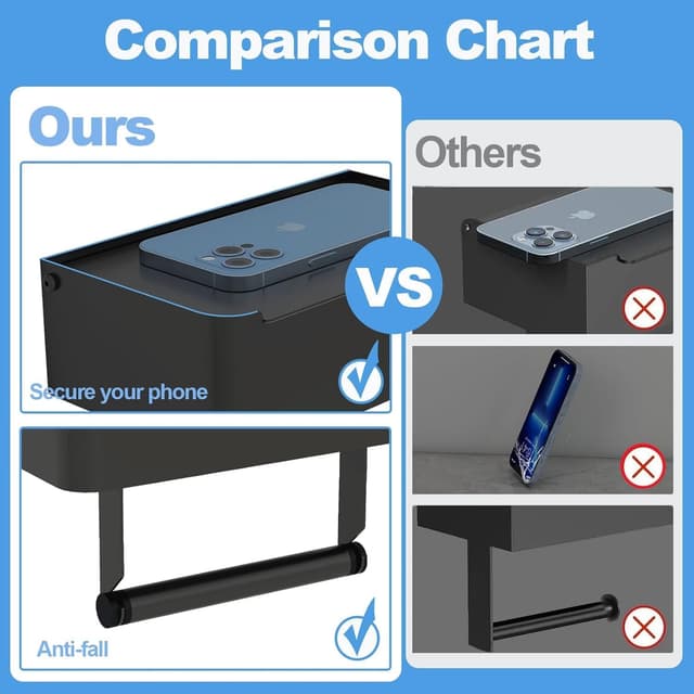 Thumbnail 2 de Gypie Toilettenpapierhalter 3-in-1 Edelstahl Schwarz